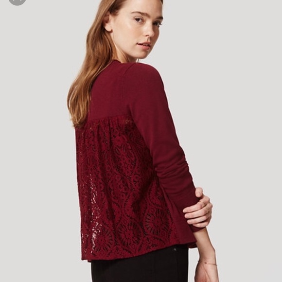 LOFT lace back open cardigan - Picture 1 of 8